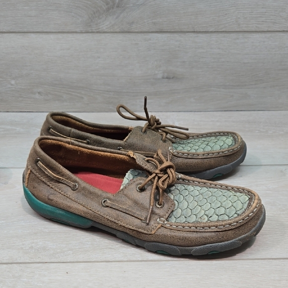 Twisted X Women Loafers with Textured Design Moc Flats Shoes Sz 9M - Picture 1 of 11